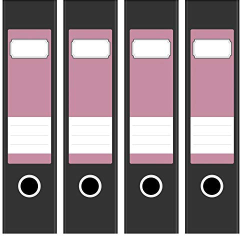 Ordneretiketten | 4 Aufkleber für breite Akten-Ordner | Farbe Rosa Lila | selbstklebende Design Akten-Etiketten | Deko Sticker für Rückenschilder Ordnerrücken | zum Beschreiben