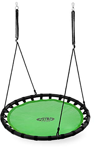 NILS NB5036, Altalena a Nido di Falce, Diametro 120 cm, Resistente Altalena da Giardino con Una capacità di carico di 150 kg, per Bambini e Adulti, Resistente alle intemperie, Colore Verde