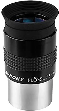 SVBONY SV131 Plossl Okular, 1,25 Zoll 25 mm Teleskoplinse, 4 Elemente Design 48 Grad Sichtfeld Teleskop Okular mit Filtergewinde