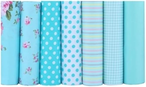 CraftsFabrics Lotto di 7 scampoli di tessuto in 100% cotone stampato (40,6 x 50,8 cm) per trapuntatura, scrapbooking, progetti fai da te, collage