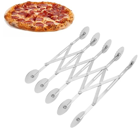tagliapasta 5 ruote professionale, rotella tagliapizza 5 ruote doppio filo, tagliapasta regolabile 5 ruote in Acciaio Inossidabile Affettatrici Per Pizza Regolabili Rullo Tagliapasta Multirotondo Acce