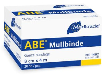 Meditrade ABE® Mullbinde - 20 Stück - 10 cm x 4 m | Packung (20 Stück)