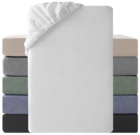 SOULFUL Spannbettlaken 200x200cm, 100% Gewaschene Baumwolle Bettlaken Spannbetttuch bis 25cm Matratzenhöhe, Atmungsaktiv mit Leinenartigem Griff, öKotex Zertifiziert-Milchig Weiß