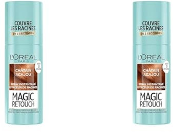 L'Oréal Paris Spray Instantané Correcteur de Racines & Cheveux Blancs, Magic Retouch, Acajou, 75 ml (Lot de 2)