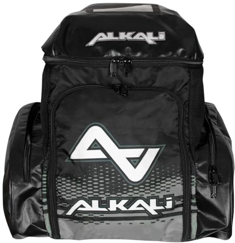 Alkali Roller Inline Ice Hockey Equipment Backpack - Carry Hockey Equipment Including Skates (Black/Grey)