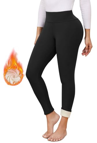 TMEOG Leggins Invernali Donna Pantaloni Termici Leggings Felpati Pantacollant Vita Alta Fuso Termico Pantaloni Elasticizzati Leggings Curvy in Pile de Yoga Corsa Pilates per Donna(Nero,XL)