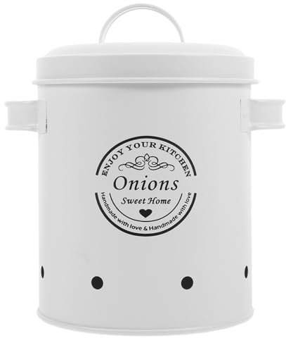 Amosfun Contenitori Per Aglio E Cipolla Contenitori Vintage Per Patate E Cipolle Barattoli Vasi Contenitori Con Coperchio Per Conservare Verdure In Cucina Bianchi