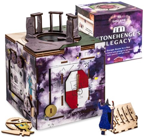 INSCAPE Stonehenge's Legacy interaktivt 3D-träpussel med hemlig mekanik, lev Escape Room-spelet, perfekt för pusselentusiaster och vuxna, pusselbox, present | Interaktivt 3D-pusselspel av trä - lös pussel och öppna hemliga fack - presentidé för pusselfans och vuxna