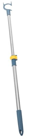 Asta Telescopica Regolabile in Acciaio Inox per Armadio Blu 53-78cm | Impugnatura Ergonomica, Struttura Leggera da 140 Grammi, Chiusura Compatta, per Appendere in Alto e Uso
