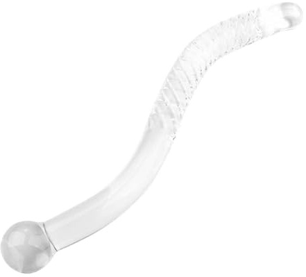 HTdangT Consolador De Cristal Curvado De 10 de Largo, Tapón Anal De Pene De Doble Punta, Estimulación Del Punto G, Juguete Sexual for Adultos for Hombres, Mujeres Y Parejas