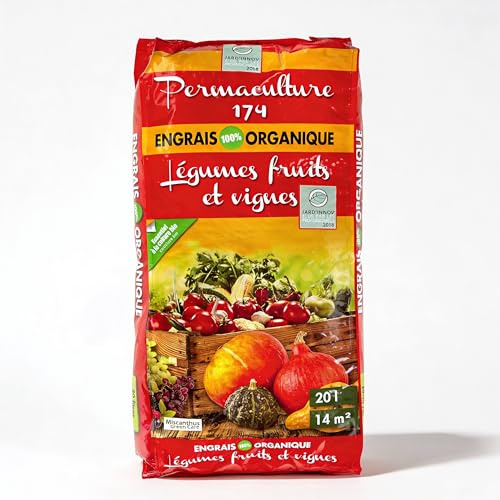 Permaculture 174® - Engrais Organique en Granulés pour Légumes Fruits et Vignes - 20L
