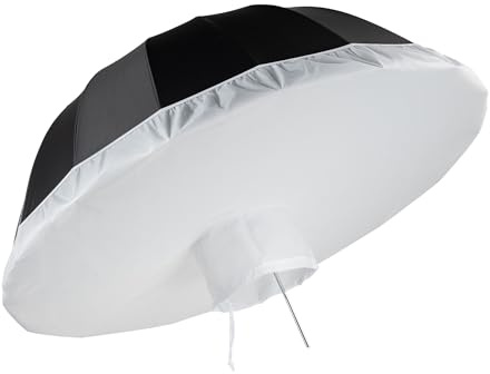 Walimex pro Parabol Réflecteur Noir/Argent Ø 129 cm + diffuseur – Kit de modeleurs de lumière pour la Photographie et la vidéographie