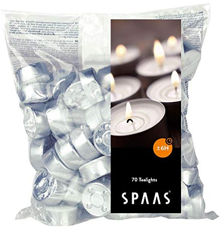 Spaas Tealights Bag x70, ± 6 Hours, White