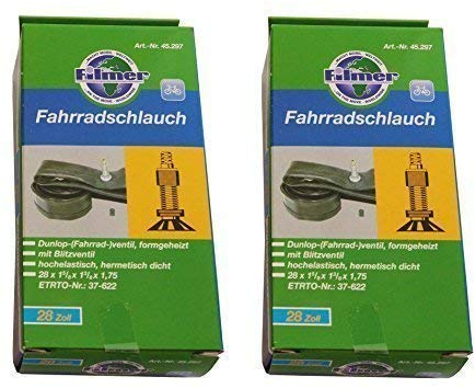 FILMER 4 x Fahrradschlauch 28 x 1 5/8 x 1 3/8 x 1,75 Dunlop-(Fahrrad-) ventil, 37-622