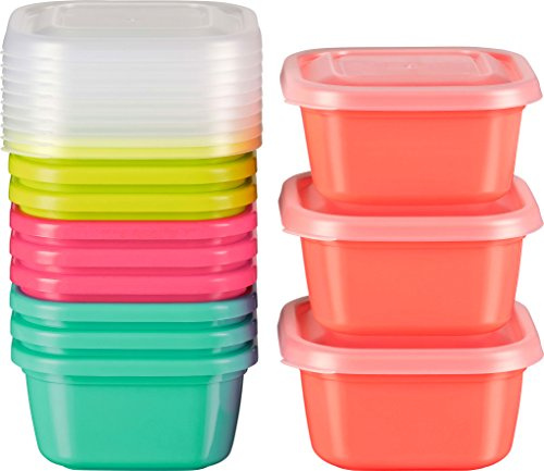 Kigima Mini-Gefrierdosen 12x0,3L quadratisch mehrfarbig – Vorratsdosen mit Deckel luftdicht – Frischhaltedosen mit Deckel – Aufbewahrungsbox Küche für Mealprep & Organisation