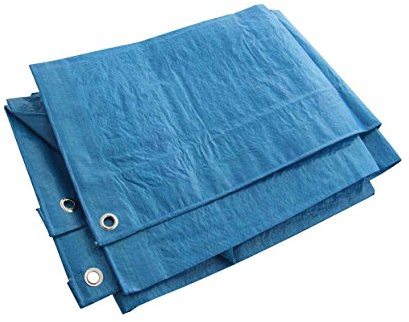 BRAND BML 1 x Blue 1.2m x 1.8m Heavy Duty Waterproof Tarpaulin Ground Sheet Cover multipupose cover for roofs garden furniture log stores caravan camping tent groundsheet uv resistant roofing builder diy