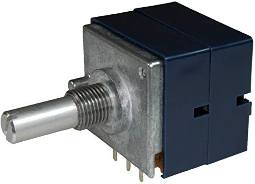 ALPS 100K log RK27112 - Potenziometro rotante stereo, 100KAx2 Ohm, logaritimico, Das Blaue, 6 mm