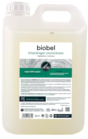 Biobel - Limpiahogar Concentrado - 100% Natural - Friegasuelos y Multiusos Desengrasante - Elaborado con Aceite Esencial de Citronela - Apto para Todo Tipo de Superficies - 5 L
