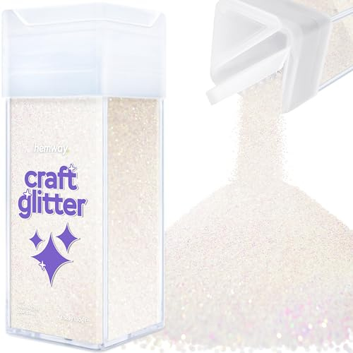 Hemway Craft Glitter Shaker Mother of Pearl Iridescent 130g Microfine | for Resin & Epoxy Crafts, Christmas Art Supplies, Nail, Body, Face, Eye, Festival, Crafting, Slime, Sparkle