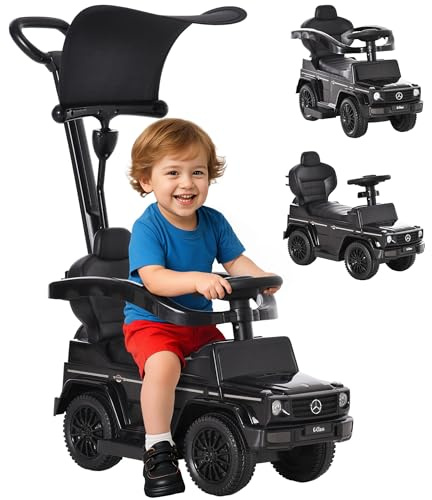 HOMCOM Correpasillos para Niños con Licencia Mercedes G350 Coche Correpasillos para Niños de 1-3 Años con Bocina Capota Extraíble y Barandilla Carga 25 kg 85,5x40,5x95 cm Negro