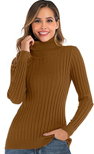 Enjoyoself Suéter Cuello Alto para Mujer Pull-Over Tops Primavera Otoño Suéter de Punto Suéter de Invierno cálido y Elegante Suéter Elegante Calcetín Moderno Cuello Alto Alto Mujer Básico
