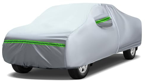 AUQDD 6-Layers Premium Truck Car Cover Waterproof All Weather Weatherproof UV Sun Protection Snow Dust Storm Resistant Outdoor Exterior Custom Form-Fit Full Padded Car Cover with Straps 198-220 K13