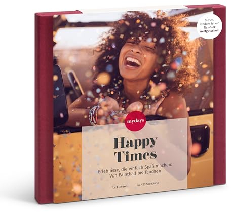 mydays Geschenkbox Happy Times, für 1 Person, freie Erlebnis-Auswahl an ca. 973 Orten
