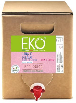 Eko Detersivo Lavatrice Lana e Delicati Alla Spina 10Kg, Profumo Floreale, Ecologico - Bag in Box