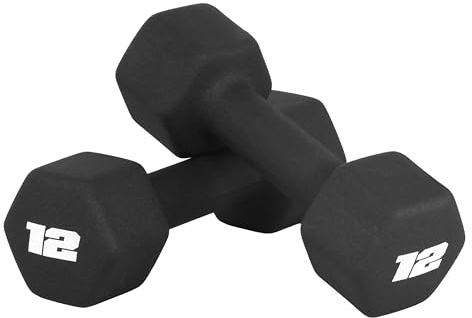 CAP Barbell 12 LB Neoprene Dumbbell Hand Weights - Pair | Black
