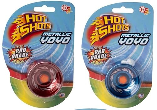 Pack of 2 Premium Metallic Yo-Yo Set for Kids Beginner - High-Performance Yo-Yos for Tricks and Play, Party Bag Fillers - Responsive Yoyo Balls 3+
