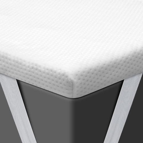 MENDALE Topper 140 x 200 cm Gel Mattress Topper Two Hardness Levels 6 cm High Cold Foam Mattress Topper Made of Comfortable Gel Foam/Comfort Foam Core, Removable Cover, Oeko-Tex ®, Certipur-US
