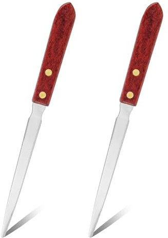 2stk Brieföffner, Langlebiger Briefumschlagöffner aus Edelstahl mit Holzgriff Brieföffner-Werkzeug Umschlagschneider Brieföffner-Messer für das Homeoffice die Schule das Klassenzimmer