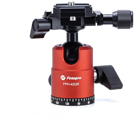 Fotopro 25mm Orange Ball Head for Camera Tripod Monopod 360° Rotating Panoramic Ball Head with 1/4 Quick Release Plate