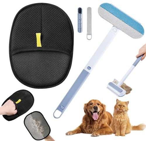 LTFIOON Removedor de Pelo de Mascotas 4 en 1, Cepillo Quita Pelos Mascota para Perro y Gato, Reutilizable y Lavable, Quitapelos para Mascotas para Animales para Muebles, Alfombras, Ropa