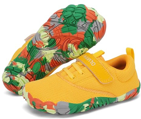 SAGUARO Barnskor Barfota Mjuka och Lätta Minimalistiska Skor, Storlekar 24-36, Gul, 29 EU