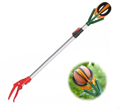 BCJMKDX Raccoglitore di Frutta, Palo in Alluminio Regolabile da 39-59, Strumento for la Raccolta di Alberi da frutto Multipli, Raccoglitore di Frutta for Mele, Arance, Facile da Usare