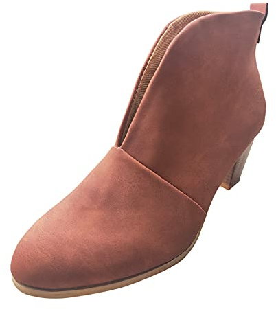 Generisch Botines Mujer Botas Botines Botines tobillo Botas apilables Botas cortas de tacón, marrón, 41 EU