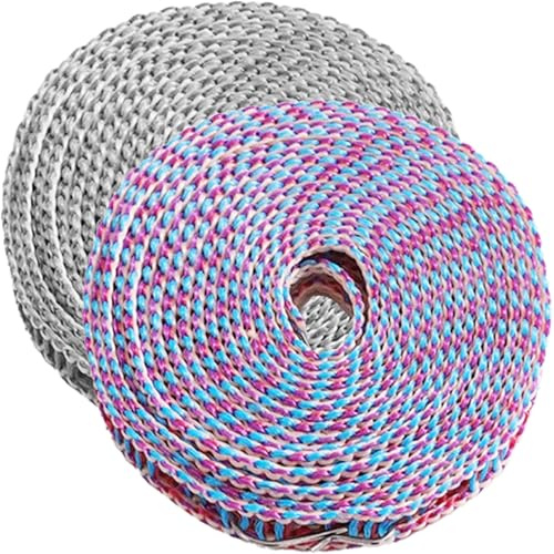 ZIOYANE 2 corde da bucato regolabili e antivento, 5 m, retraibile, per asciugare all'aperto/al chiuso, per bucato, biancheria da letto, accessori da campeggio