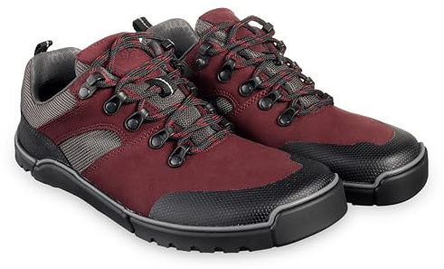 Magical Shoes Chaussures pieds nus imperméables automne et hiver pour homme et femme Chaussures en cuir doublées Chaussures basses minimalistes Chaussures d'hiver en cuir Taille 36-47 Tundra, Rouge