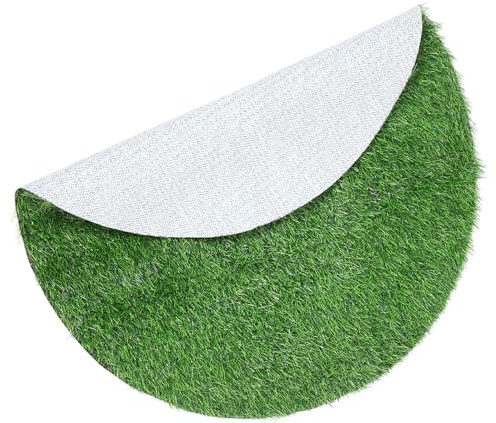DIYEAH Césped Artificial para Exteriores 25 CM de Altura Alfombra Redonda de 90 CM de Diámetro Material Sintético Resistente Césped Verde Realista para Jardín Patio y Área de