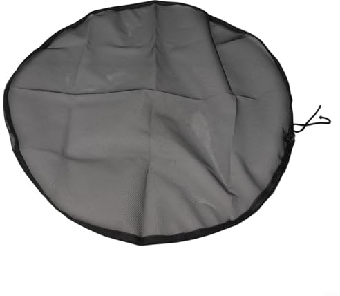 Rain Barrels Mesh Cover with Cord, 19.7 in Diameter Grey PE Net for Small Outdoor Water Collection Buckets, Prevents Dirt and Keeps Flies Away