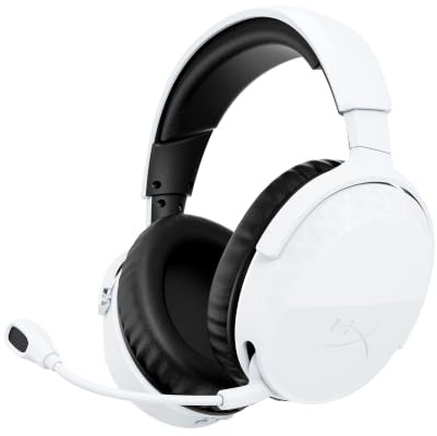 HyperX CloudX Stinger 3 Trådlösa Gaming Headset för PS5 | Bluetooth 5,2 och 2,4 GHz, upp till 80 timmars batteritid, 50 mm drivrutiner, mikrofon, vit