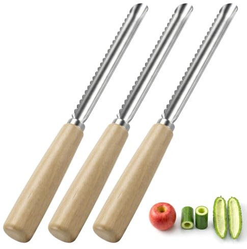 Cosblisvia levatorsoli per mele 3 pezzi da 24,5 cm, scavino per zucchine e leva semi per zucchine per cuochi amatoriali, famiglie, appassionati di pasticceria, cucina, forno, verdure ripiene, anelli