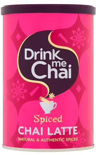 Drink Me Chai au Lait épicé 250g (Pack de 1) - Préparation avec de l'eau, Thé Chai Latte en poudre (16 portions)