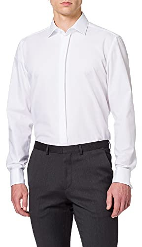 Seidensticker Herren Mens Slim Gala Businesshemd, Weiß(675674), 43 EU