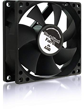 AABCOOLING Black Silent Fan 8 - Tyst och Effektiv 80mm Fodral Fläkt med 4 Vibrationsdämpare, 12V Fläkt, PC-Kylning, för PC-Fodral, 8cm Fläkt, Högt Luftflöde, Kylfläkt