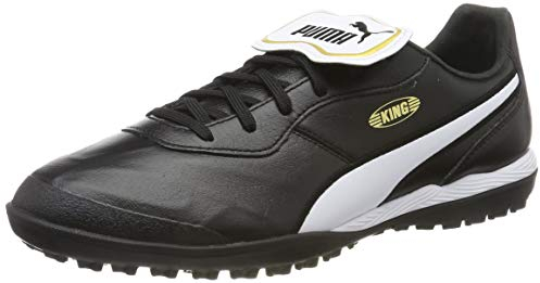 PUMA Unisex King TOP TT Fußballschuhe, Black White, 39 EU