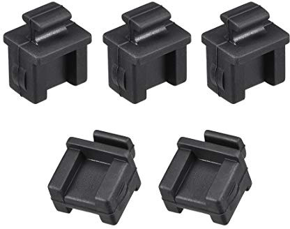sourcing map 5pcs SFP Silicona Protectores Tapa 14mmx12mmx17mm Negro