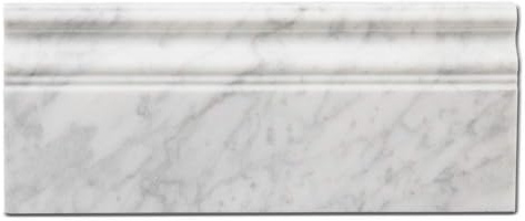 Soulscrafts 4 Pack Carrara White Marble Baseboard Trim Molding 5x12 Inch Honed Marble Trim Molding Tile for Kitchen Bathroom Floor Shower