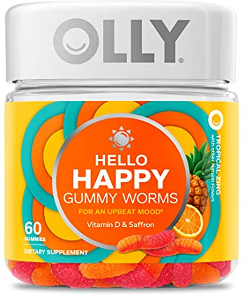 OLLY Hello Happy, Mood Support Gummies for Adults*, Vitamin D - 60 Count
